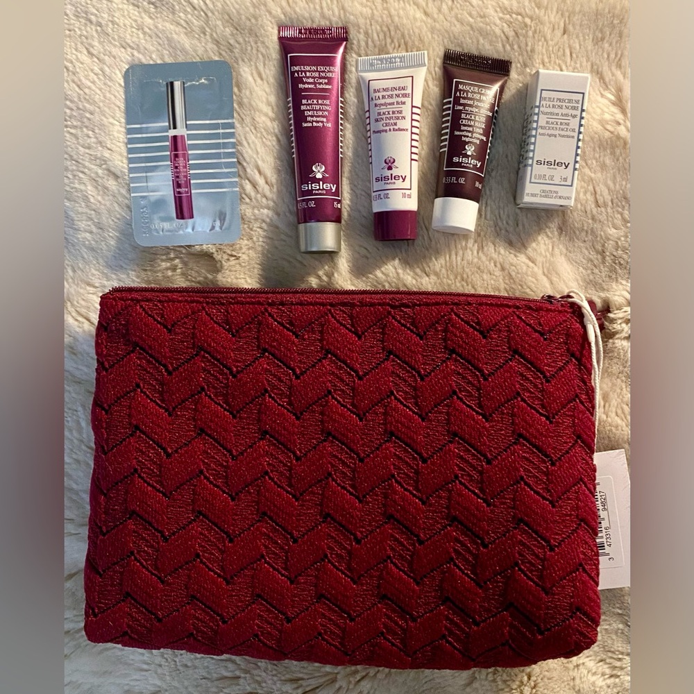 Sisley-Paris Black Rose Skincare Collection + FREE lace burgundy cosmetic bag